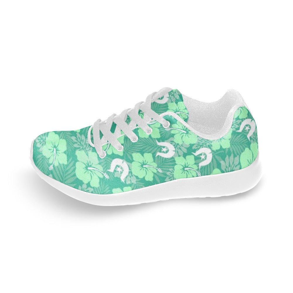 Hibiscus flowers with Dhari (Royal mint) on Kid's Sneakers