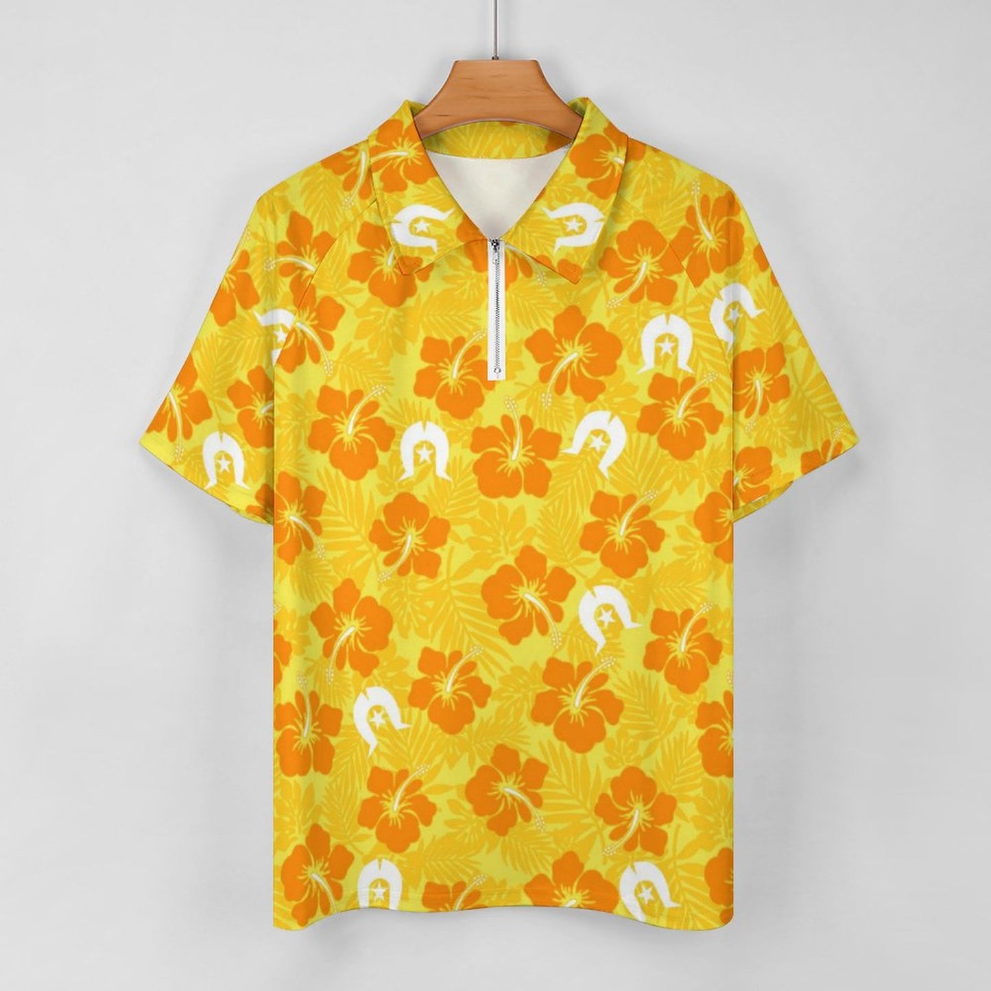 Hibiscus flowers with Dhari (Gold) on Short Sleeved Sportswear Men's T Shirt