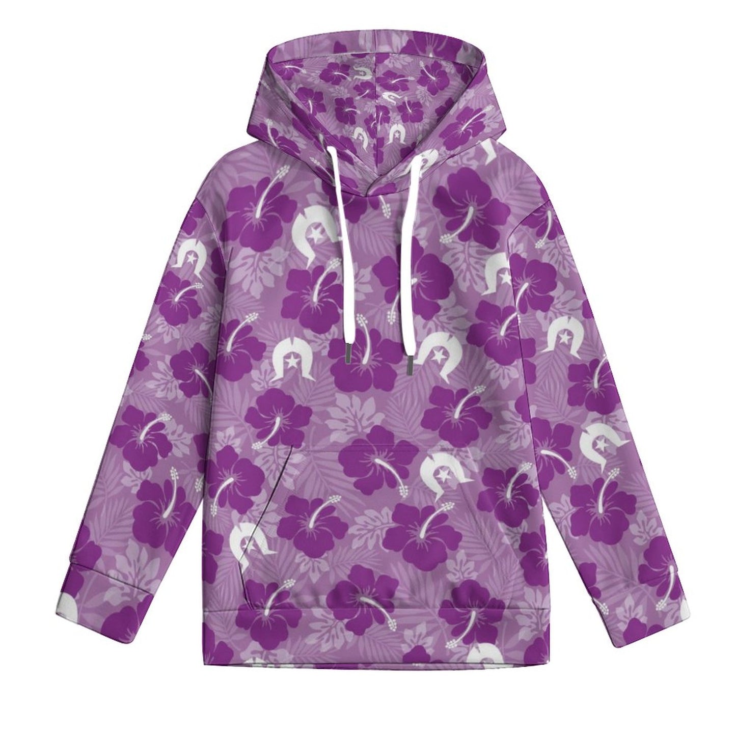 Hibiscus flowers with White Dhari (Royal purple) on Children's Hoodie