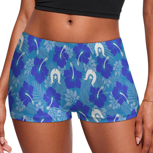 Hibiscus flowers with Dhari (Royal blue) on180gsm Women's Boxer Briefs