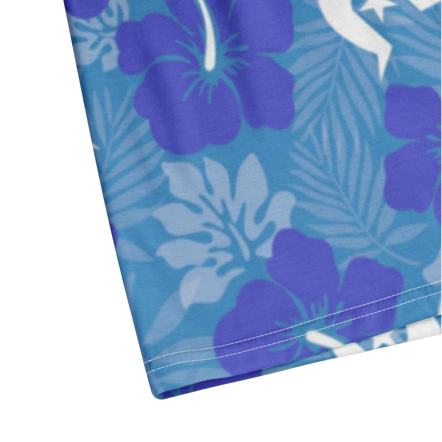 Hibiscus flowers with Dhari (Royal blue) on Men's Polo Shirt