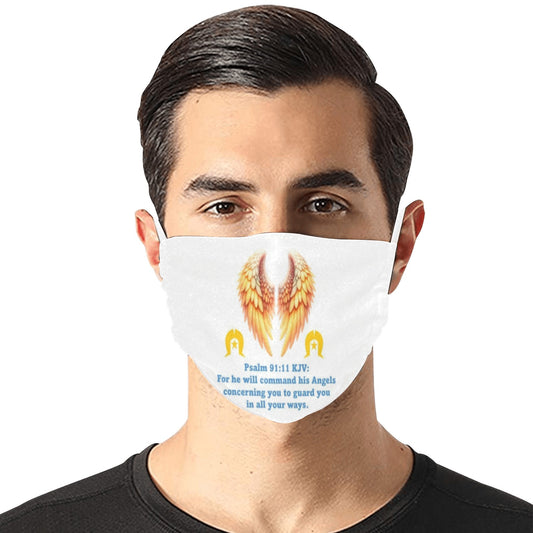 Bible Psalm on Angels with Dhari on Facemask with Adjustable Strip (ModelM07) (Made In AUS)