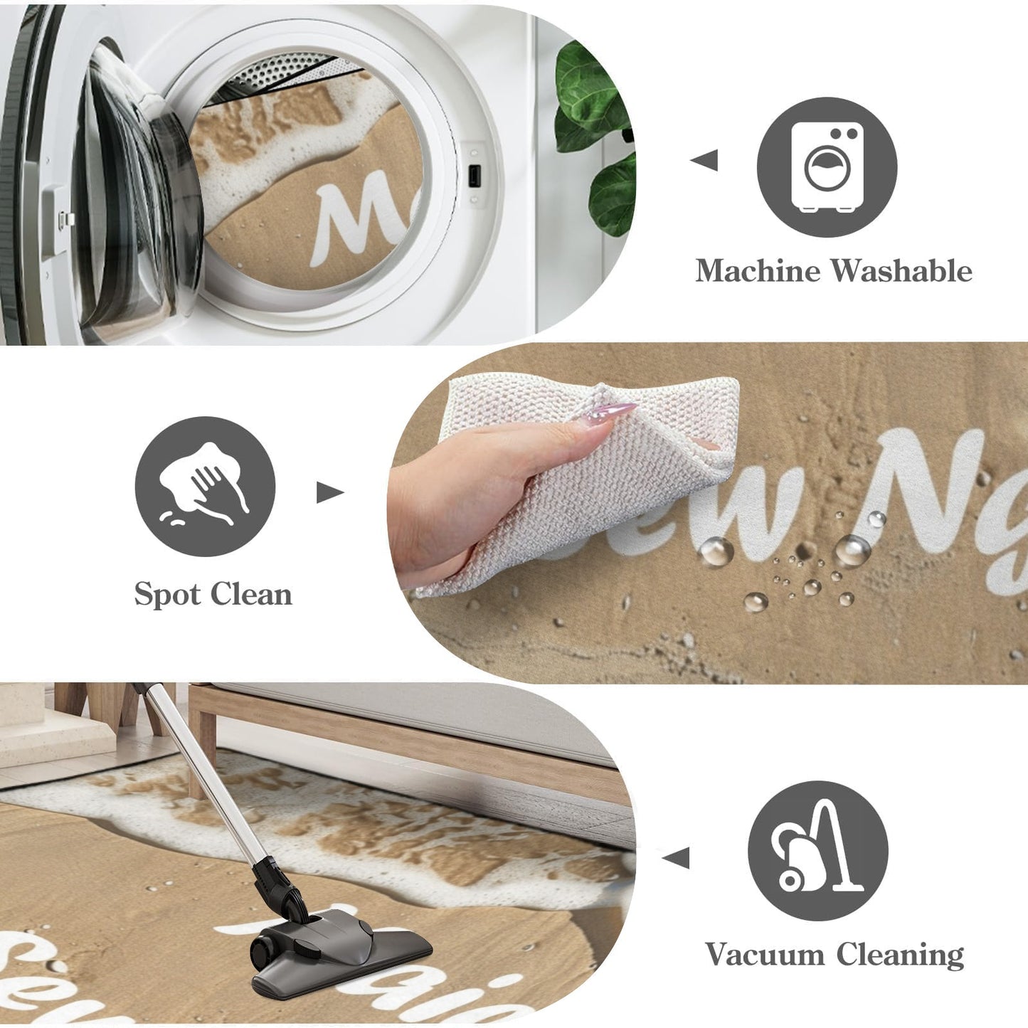 Maiem / Sew Ngapa / Welcome and Dhari on Doormat (90x61cm) (Set of 3)