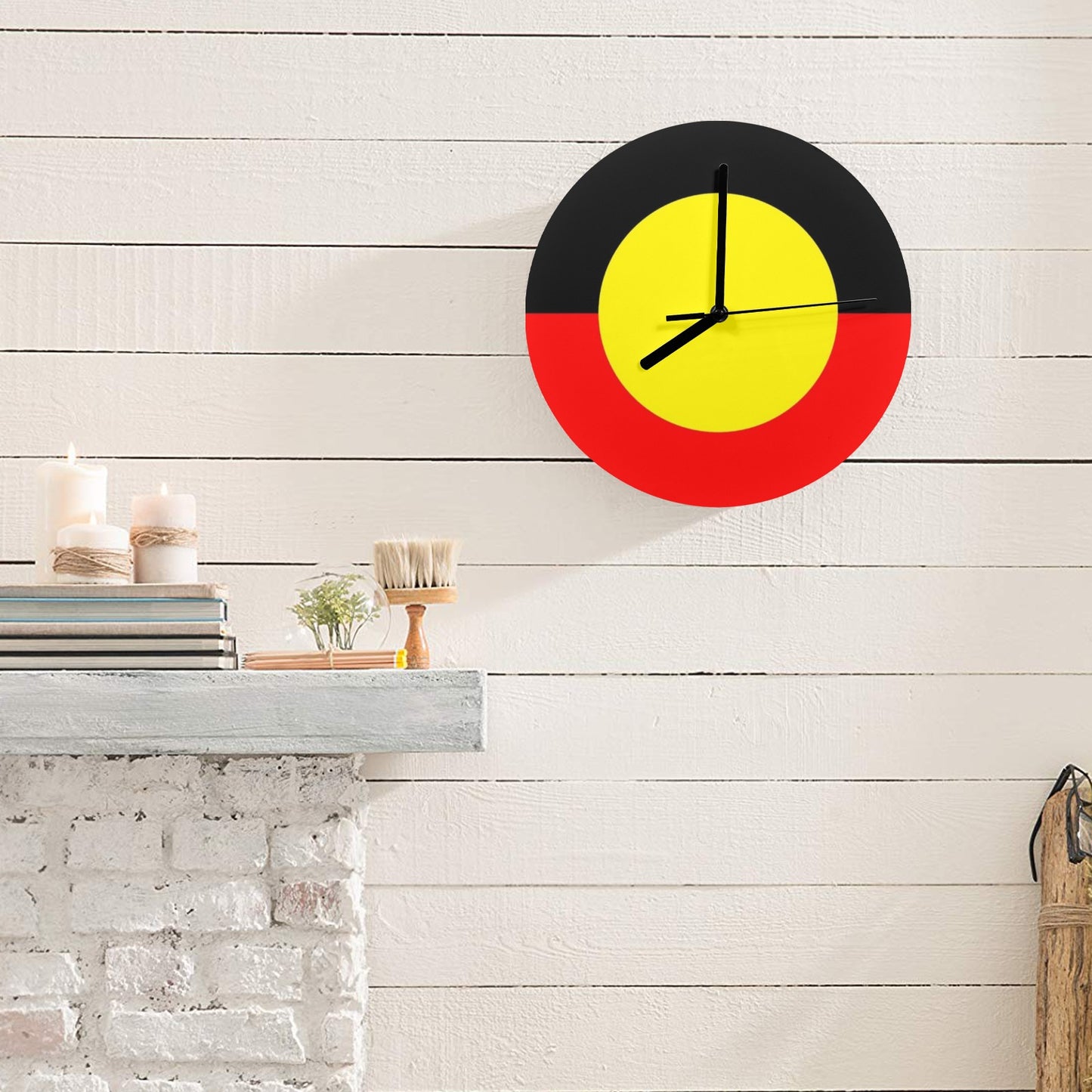 Aboriginal flag on Wall Clock