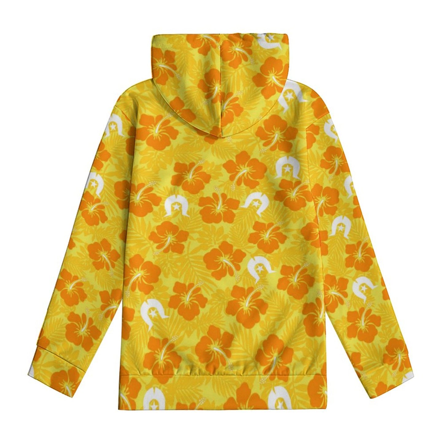 Hibiscus flowers with Dhari (Gold) on Youth's Hoodie