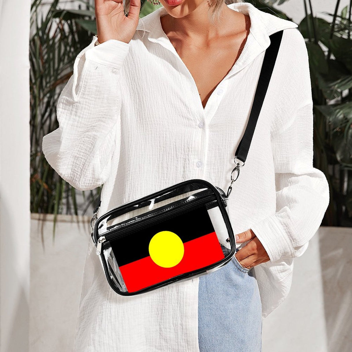 Aboriginal flag on 2-Piece Clear Satchel Bag Set