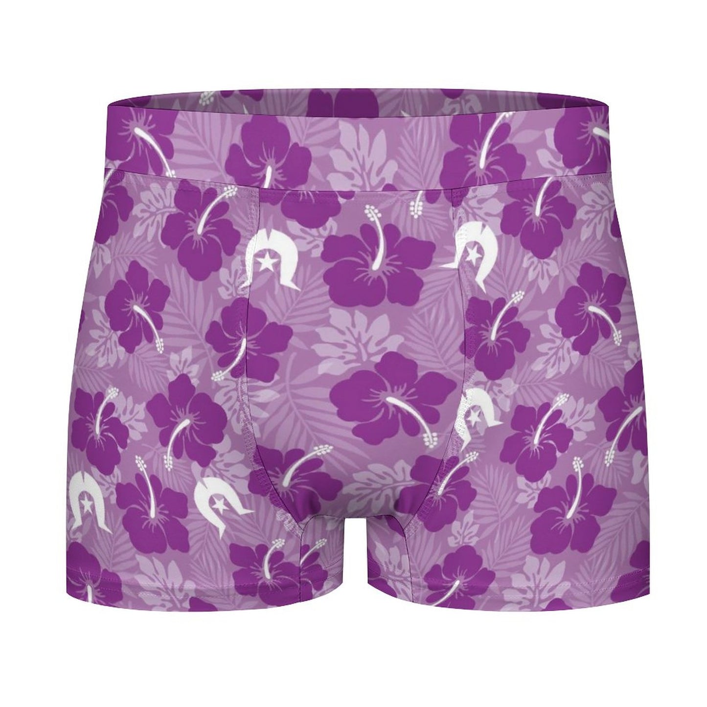 Hibiscus flowers with Dhari (Royal purple) on Milk Fiber Boxer Shorts for Men