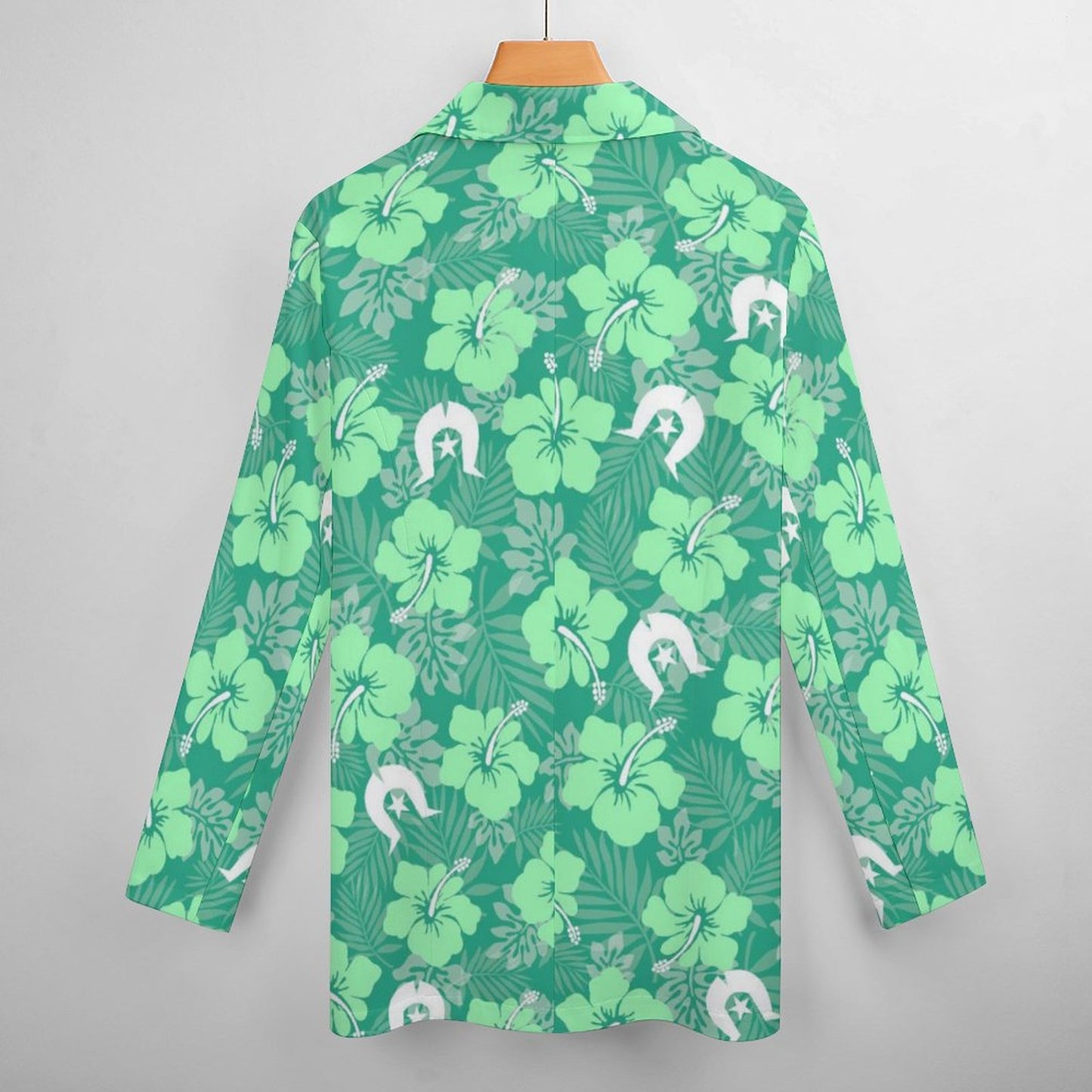 Hibiscus flowers with Dhari (Royal mint) on Women's Blazer