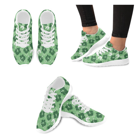 Hibiscus flowers with Dhari (Sea Grass Green) on Kid's Sneakers