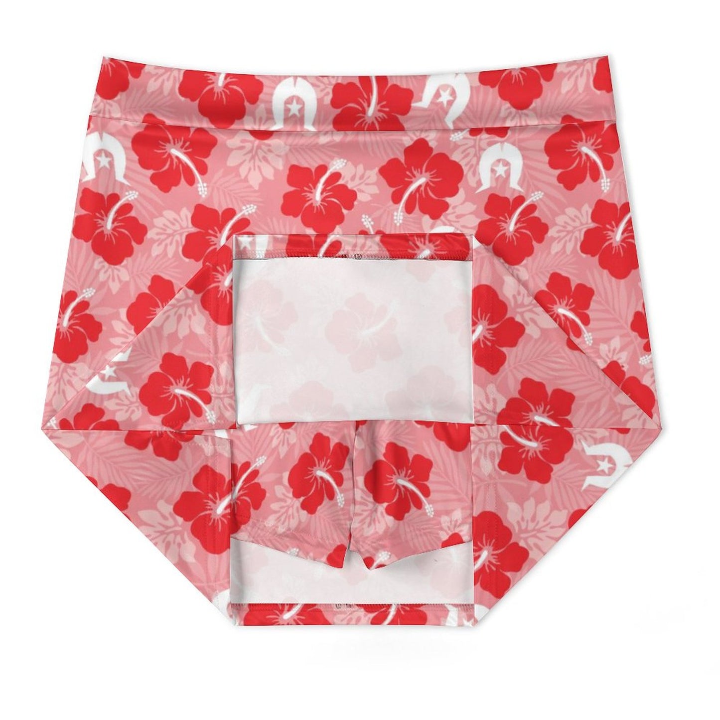 Hibiscus flowers with Dhari (Royal Pink) on Anti-peep Skort with Pocket AMQ