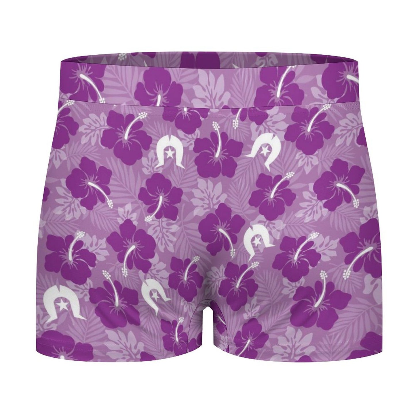 Hibiscus flowers with Dhari (Royal purple) on Milk Fiber Boxer Shorts for Men