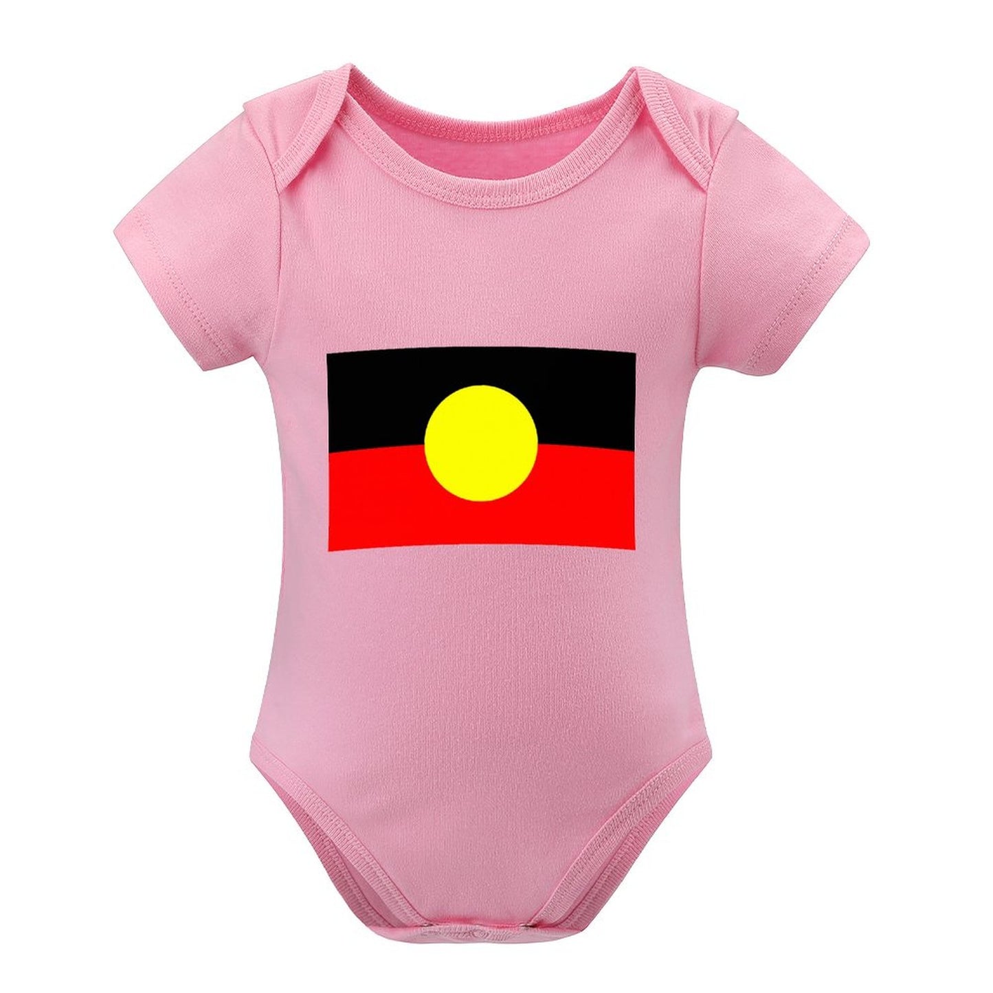 Aboriginal Flag on Short Sleeve Baby Romper