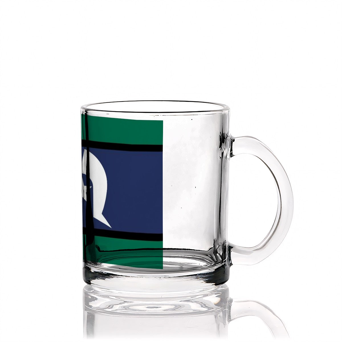 Torres Strait Flag on Glass Coffee Cups (12oz)