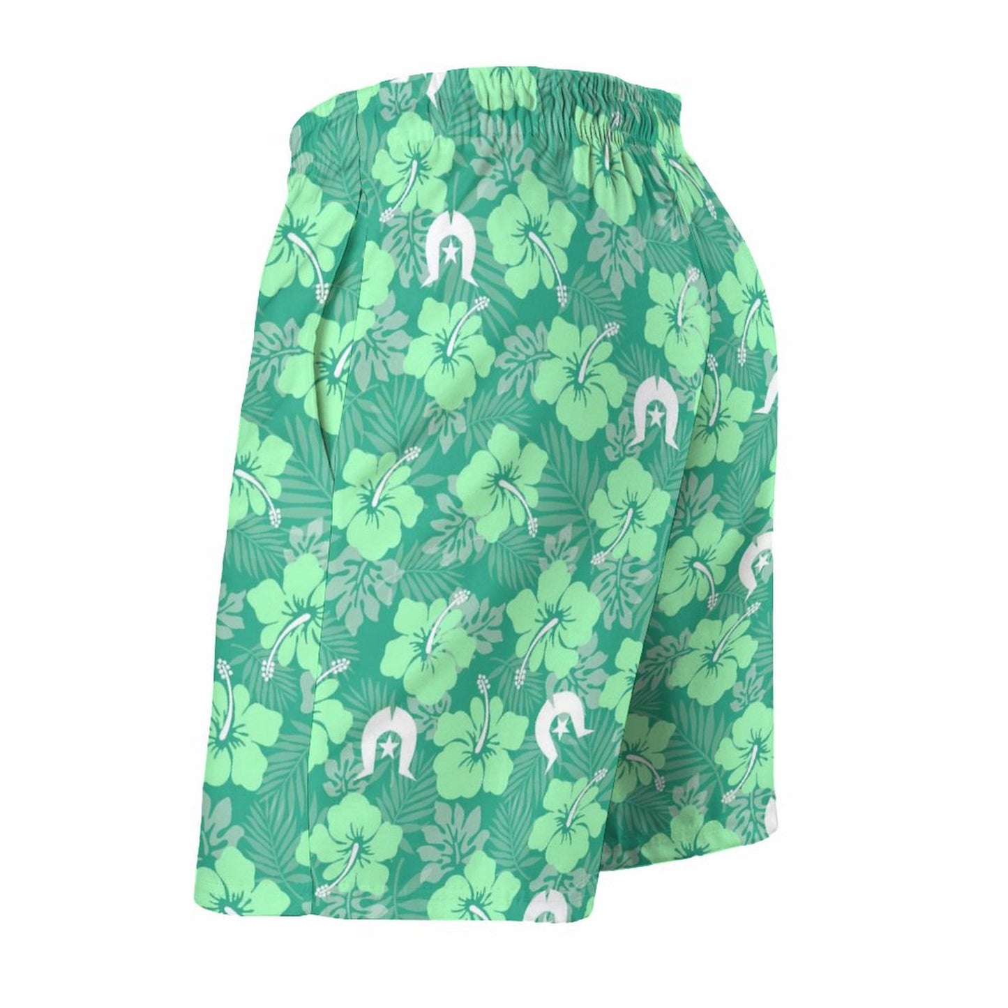 Hibiscus flowers with Dhari (Royal mint) on Men's Board Shorts
