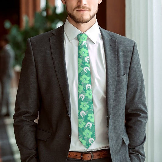 Hibiscus flowers with Dhari (Royal mint) on Men's Formal Tie