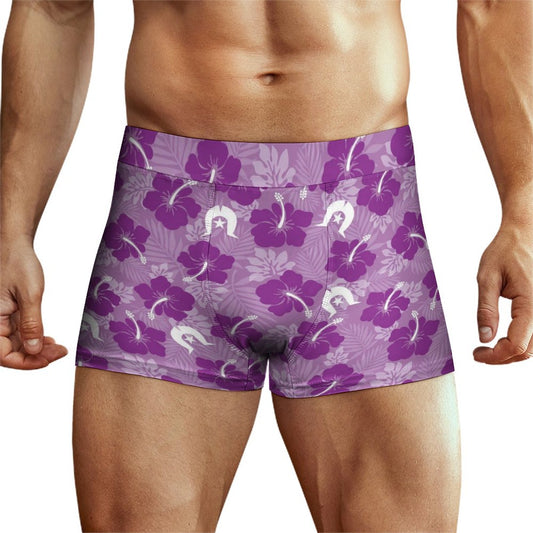 Hibiscus flowers with Dhari (Royal purple) on Milk Fiber Boxer Shorts for Men