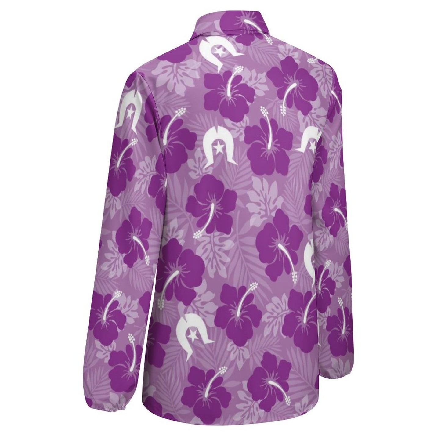 Hibiscus flowers with Dhari (Royal purple) on Casual Long Sleeve Vintage Tour Shirt