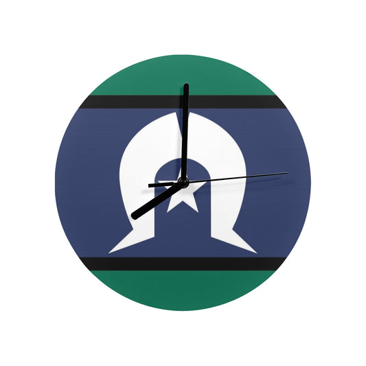 Torres Strait flag on Wall Clock