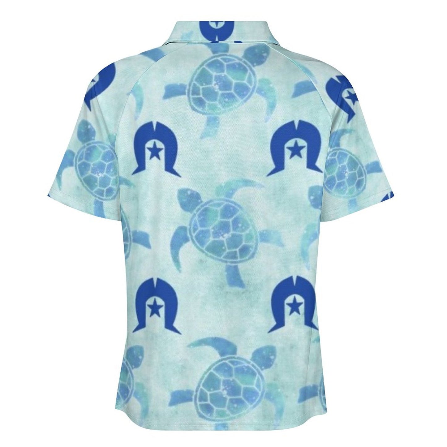 Blue Turtle Pattern Short Sleeved Sportswear Men's T Shirt