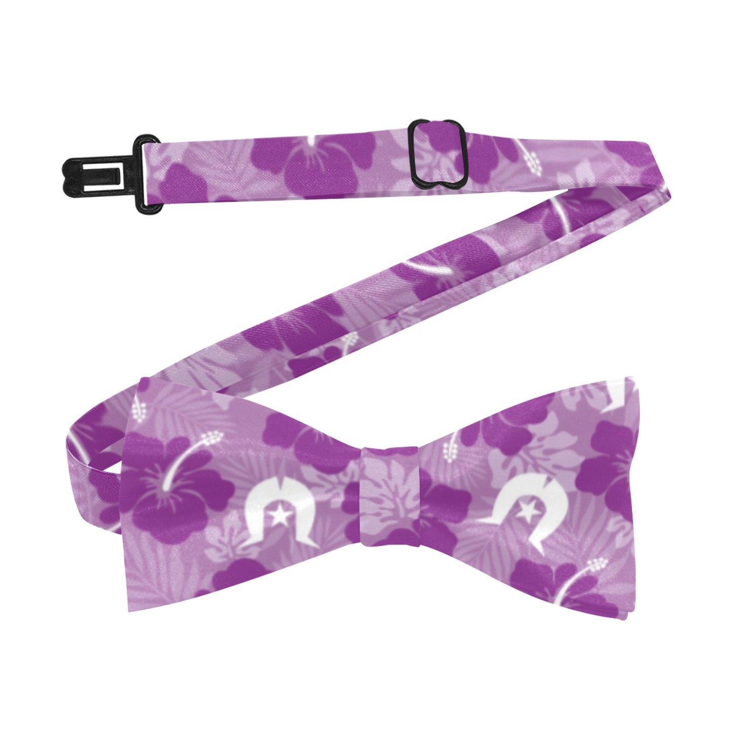 Hibiscus flowers with White Dhari (Royal purple) on Men's Bowtie
