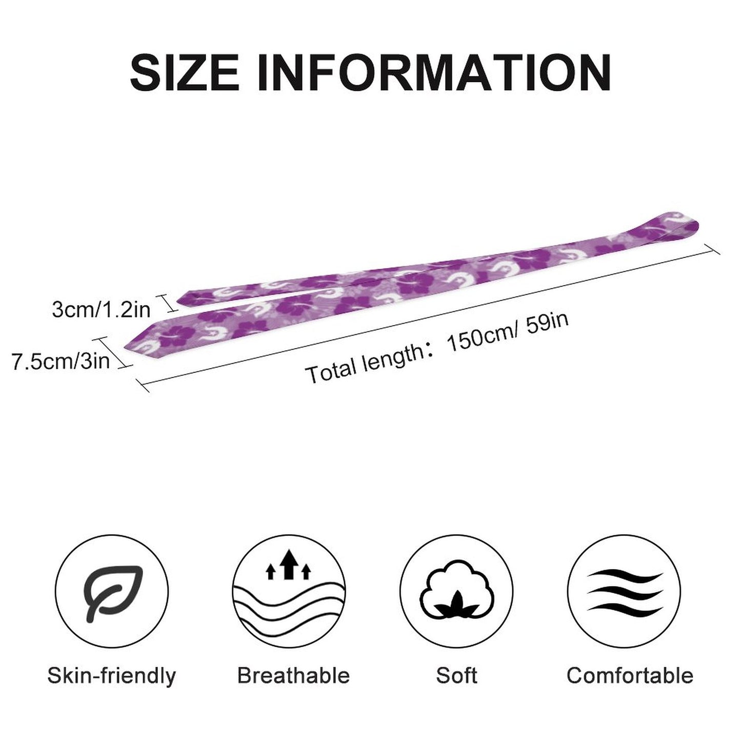 Hibiscus flowers with White Dhari (Royal purple) on Men's Formal Tie