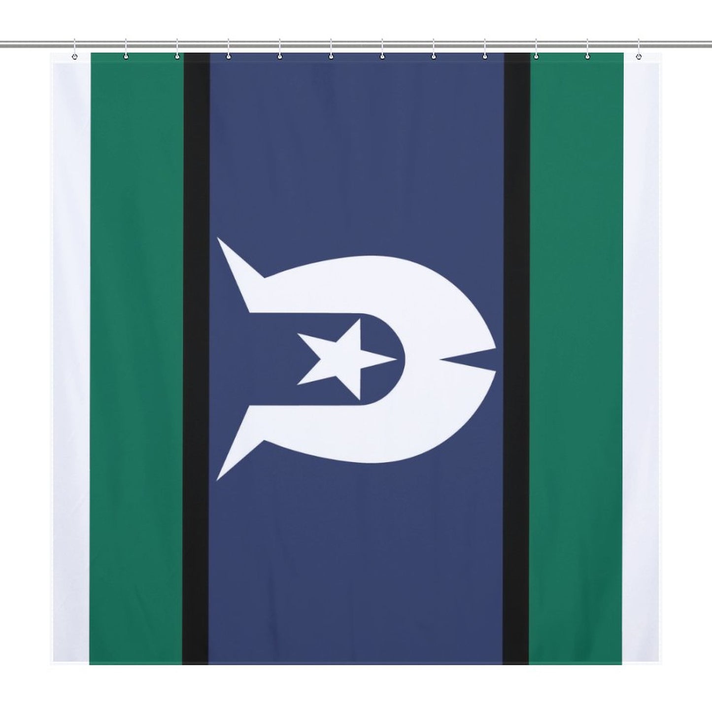 Torres Strait flag on Flower Shower Curtain-66x72Inch (168x183cm)