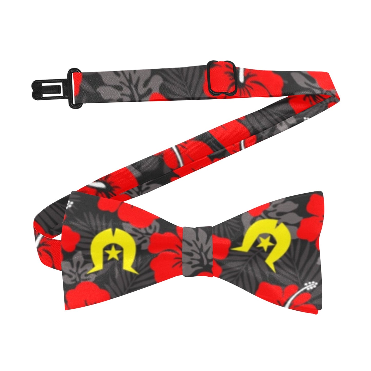Royal Red Hibiscus with Yellow Dhari on Men's Bowtie