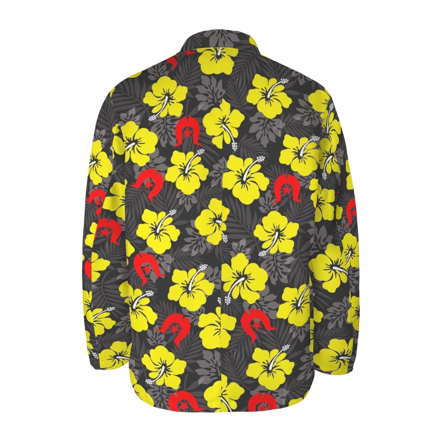 Royal yellow Hibiscus with Red Dhari on Men's Blazer