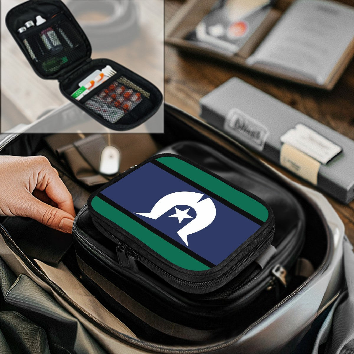 Torres Strait Flag on Travel Medicine Kit